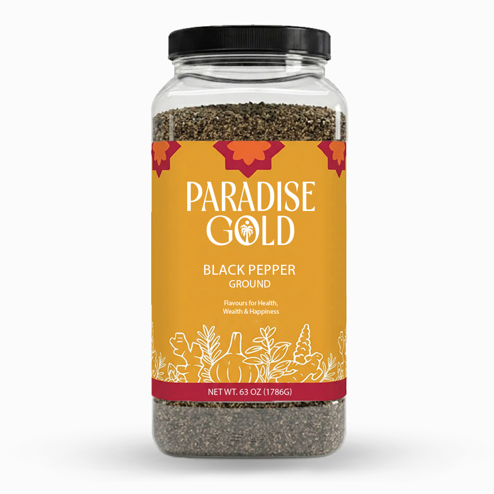 Black Pepper, Ground by Paradise Gold, 63 oz bulk jar
